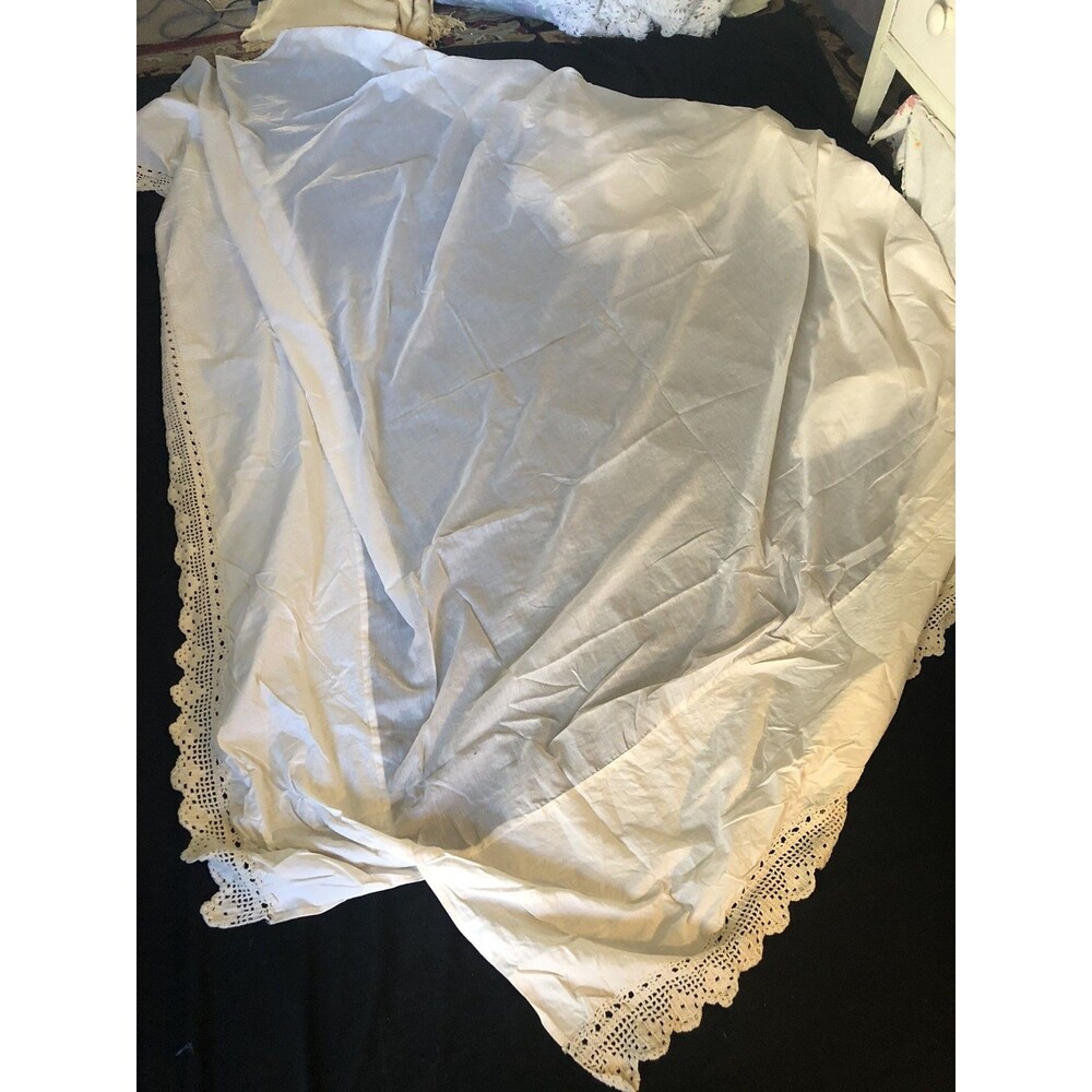 Vintage Bed linens Embroidered Shabby Chic Cottage